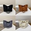 Chic Retro Casual Tote Bag With Soft Corduroy Material For Everyday Use