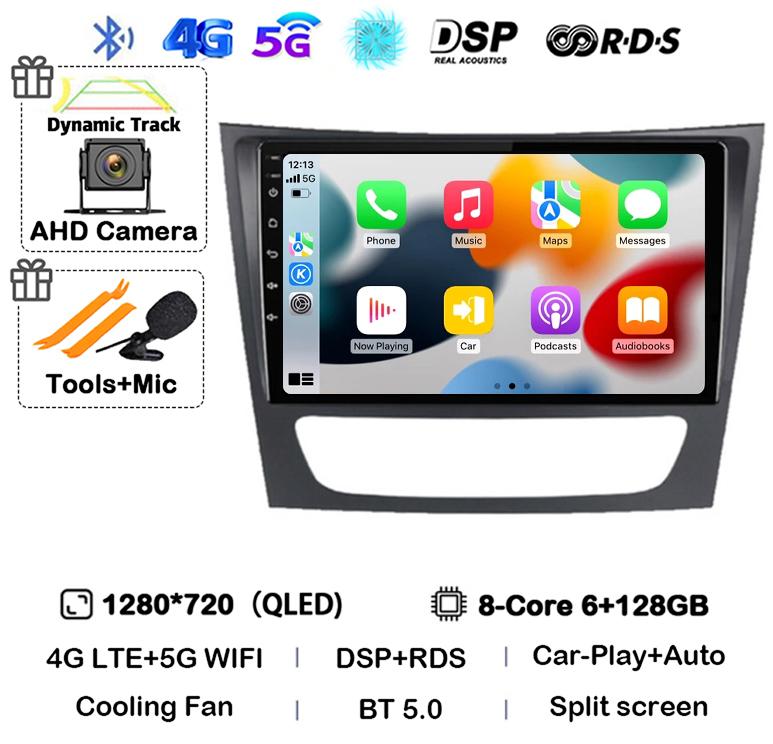 Android 14 Auto Carplay Car Radio For Mercedes Benz E-class W211 E200 E220 E300 E350 E240 CLS 2002-2010 Multimedia Player Stereo