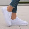 Women's Sports Shoes, Casual Shoes, Woven White Sneakers, Soft-bottom Lightweight Sneakers, Flat Shoes