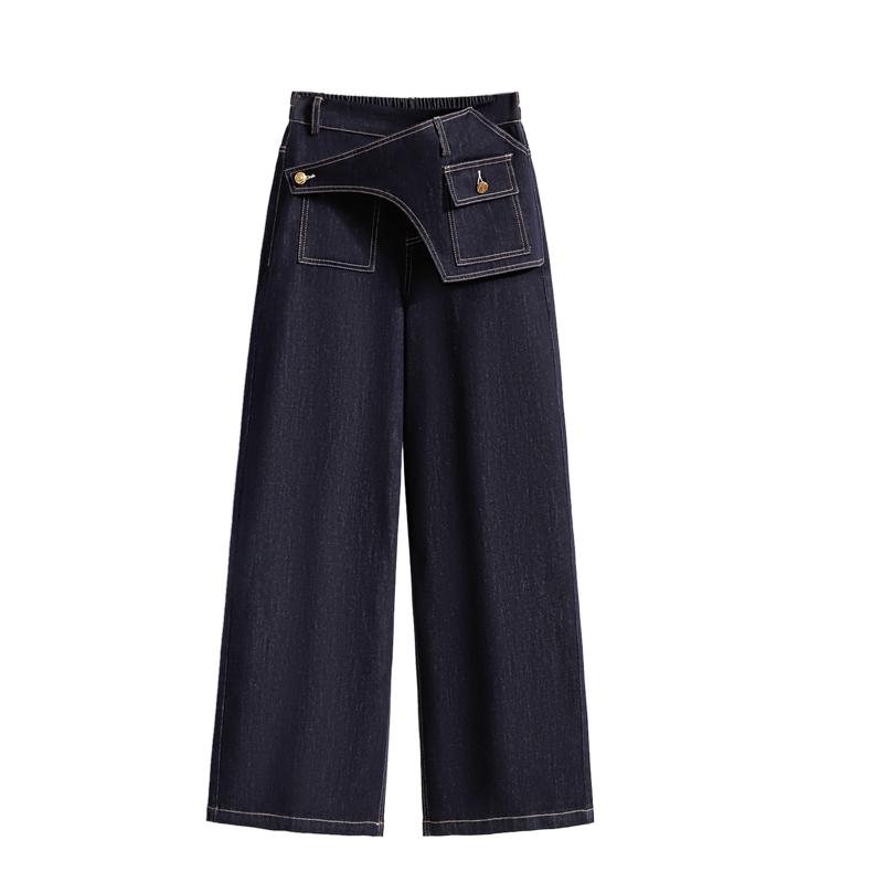 Dimanaf 2025 Women Jeans Long Pants Oversize Pants Elastic Waist Straight Vintage Casual  Loose Trousers Autumn Winter 2025