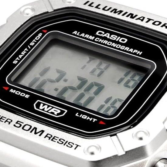 CASIO Standard Digital Wristwatch W-218HD-1AV Mens Cheap Chipukashi Metal Band Silver Overseas Model