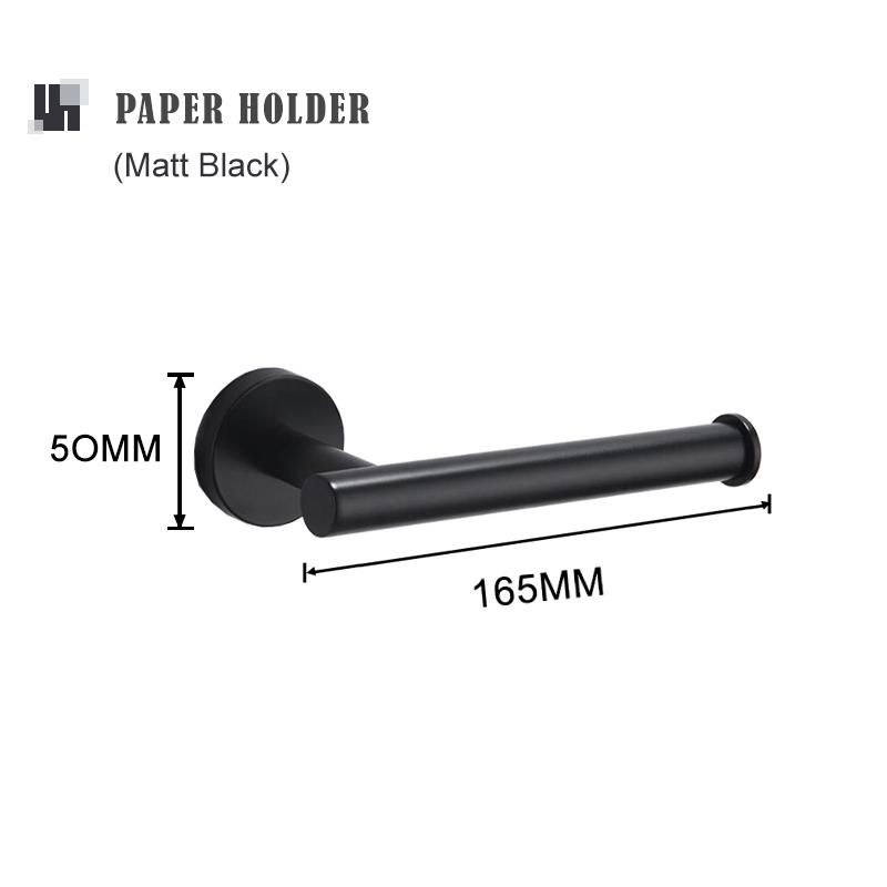 Matte Black Towel Bar Wall Mount Bathroom Accessories Set Toilet Paper Holder Hand Towel Coat Robe Hook Hanger Stainless Steel