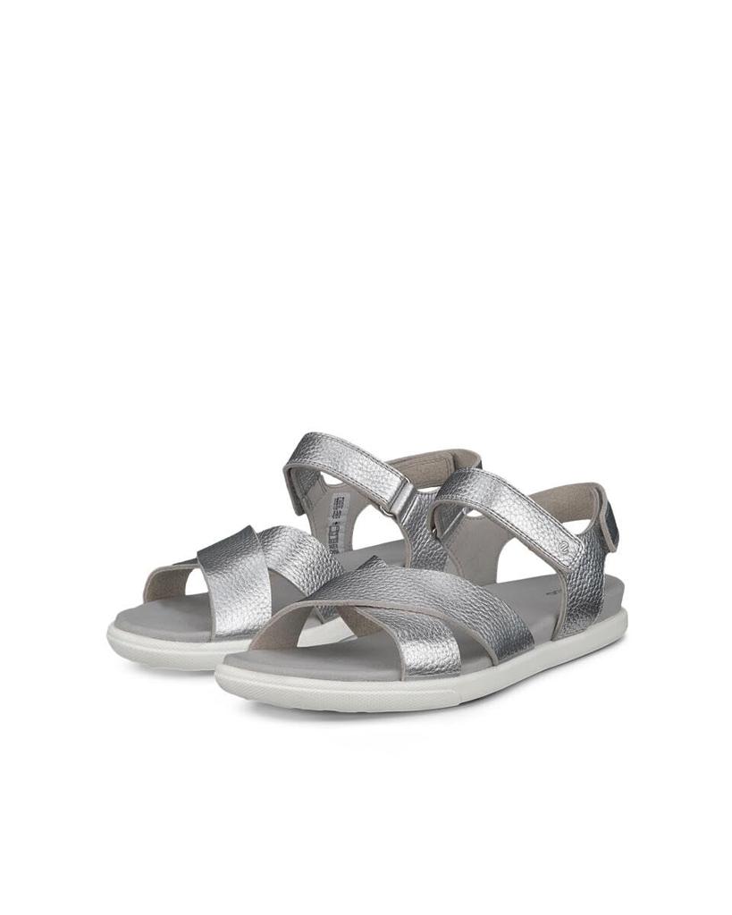 ECCO Damara Damen Sandalen mit flachen Riemen aus echtem Leder, EU39