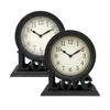 Desk Clock European Style Non Ticking Classic Super Silent Analog Clock Vintage for Bedroom Desktop Indoor Room Decor Kitchen