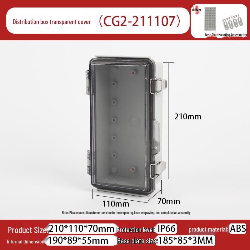 Outdoor X2 Waterproof ABS Junction Box with Transparent Cover
