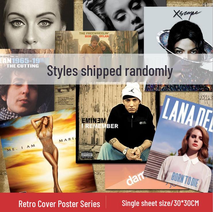 Retro vinylová deska nástěnná dekorace plakátové samolepky pro bar, kavárnu, restauraci a obchod s mléčným čajem