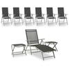 Day and Night - Day and Night Garden Furniture Set 9 Pieces Black and Silver