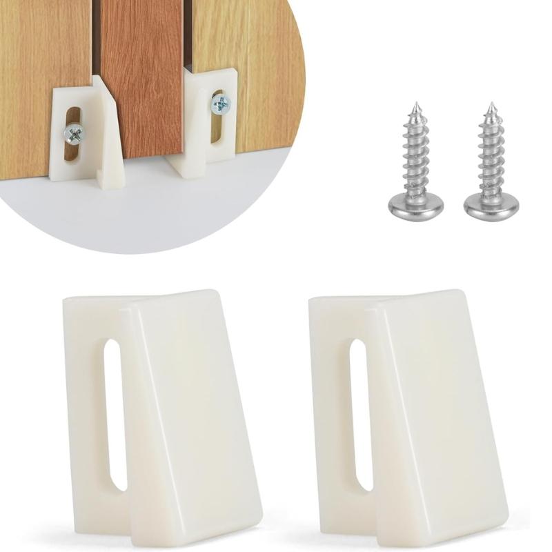 Side Jamb Mount Plastic Door Bottom Guide AntiScratch Design For Carpeted Space Easy Horizontal Adjustment 10Pieces