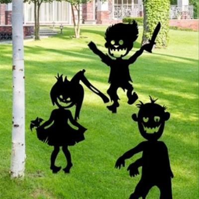 Estaca de Jardín de Halloween Arte Metálico Señal de Bruja Voladora Esqueleto Zombi Niños Estaca para Decoración de Patio al Aire Libre Regalo de Inauguración de la Casa