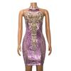 Fashion Women's Sequins See-through Backless Evening Dress