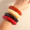 Vintage Runde Akrylharpiks Tykke Armbånd for Kvinner Kpop Geometrisk Sjarm Armbånd Menn Retro Smykker Pulseras