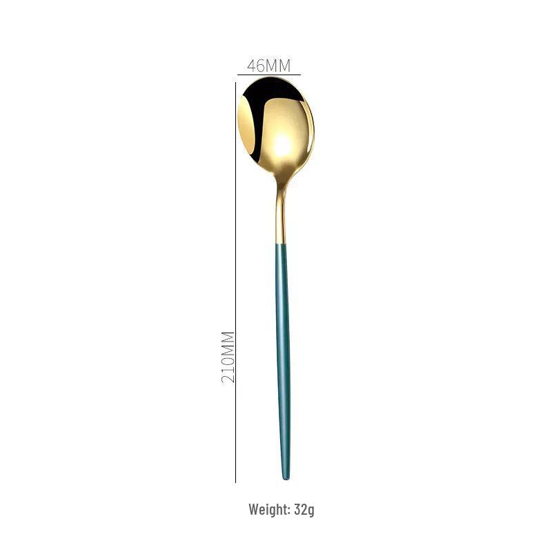 Gold Spray 410 Stainless Steel Cutlery Set (4-Piece) - Steak Knife, Fork, Spoon & Teaspoon - Ideal for Gift-Giving