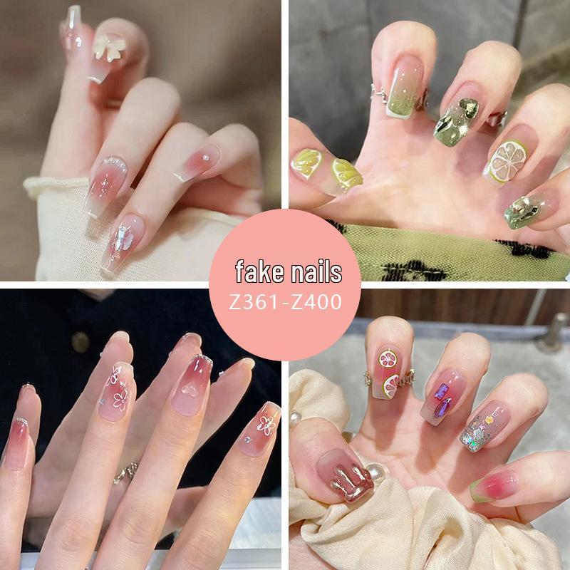 

3D Rhinestone Nail Art Stickers - 24-Piece Wear-On Nail Set