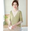 Spring and Autumn Clothes Women's Age Reduction Clothes Fashion Color Matching Bottom Shirt New Fashion Mom Knitted Sweater