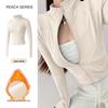 Women's Slim-Fit Fleece-Lined Running Jacket - Autumn/Winter 2025 Yoga & Fitness Long Sleeve.