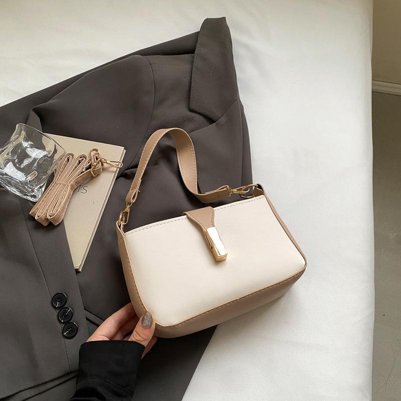 

Контрастная сумка высокой стоимости 2025 новая простая модная нишевая сумка подмышку в иностранном стиле универсальная на плечо/кроссбоди хаки