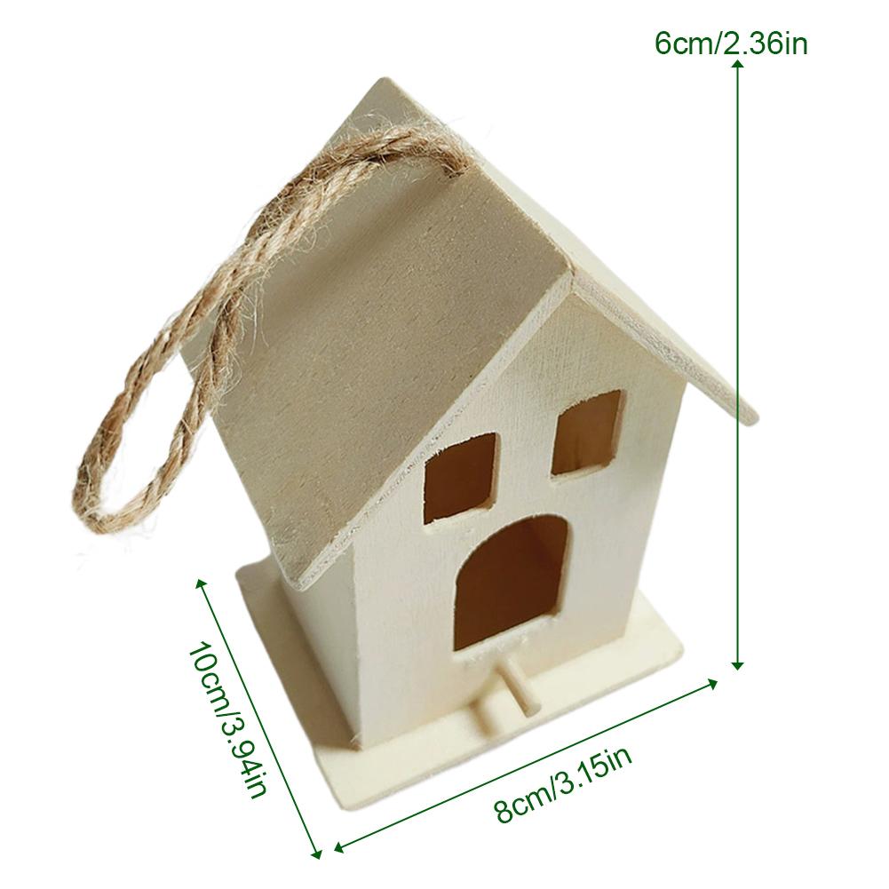 Wooden Mini Bird Cage Outdoor Hanging Birdhouse Box Wooden Bird Parrot Nest Bird Products Garden Bird Cages Home Yard Decoration