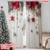 2pcs 2D Flat Printing High-Quality Christmas Curtains Christmas Pine Branch Digital Printed Polyester Drapes Festive Holiday