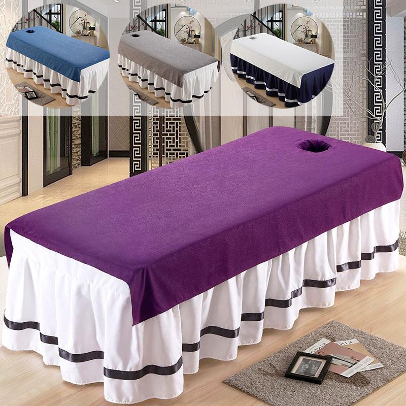 1PC Beauty Salon Soft Breathable Bedspread Comfortable Bed Cover Lightweight Bed Sheet with Holes Massage Bed
