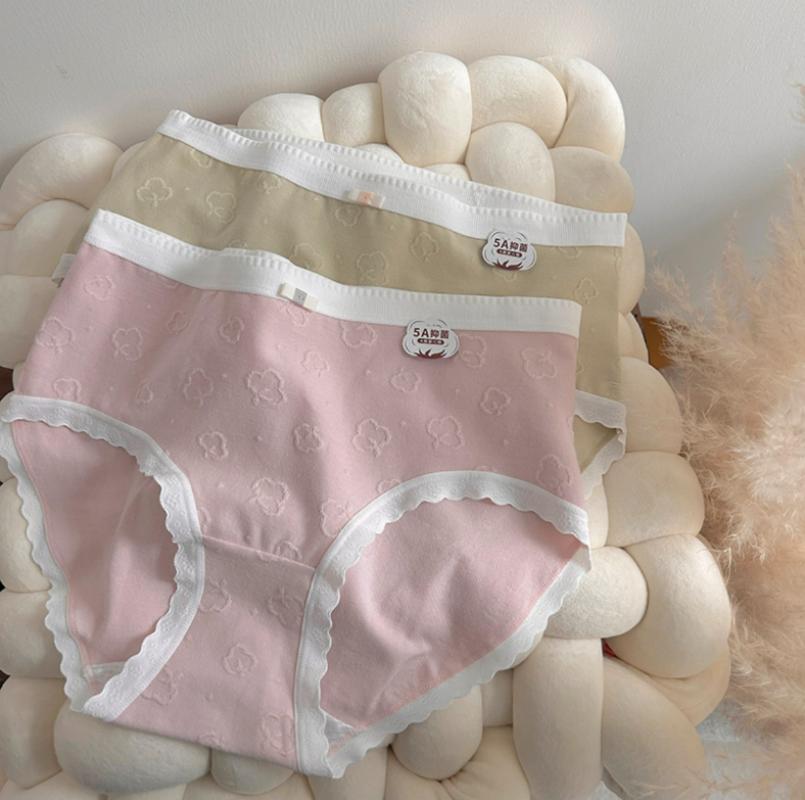 Dámské Kalhotky Pevná bavlna Elastická střední část pasu Dívčí spodní prádlo Tenké Prodyšné Intimní oblečení Dámské spodní prádlo Kalhotky