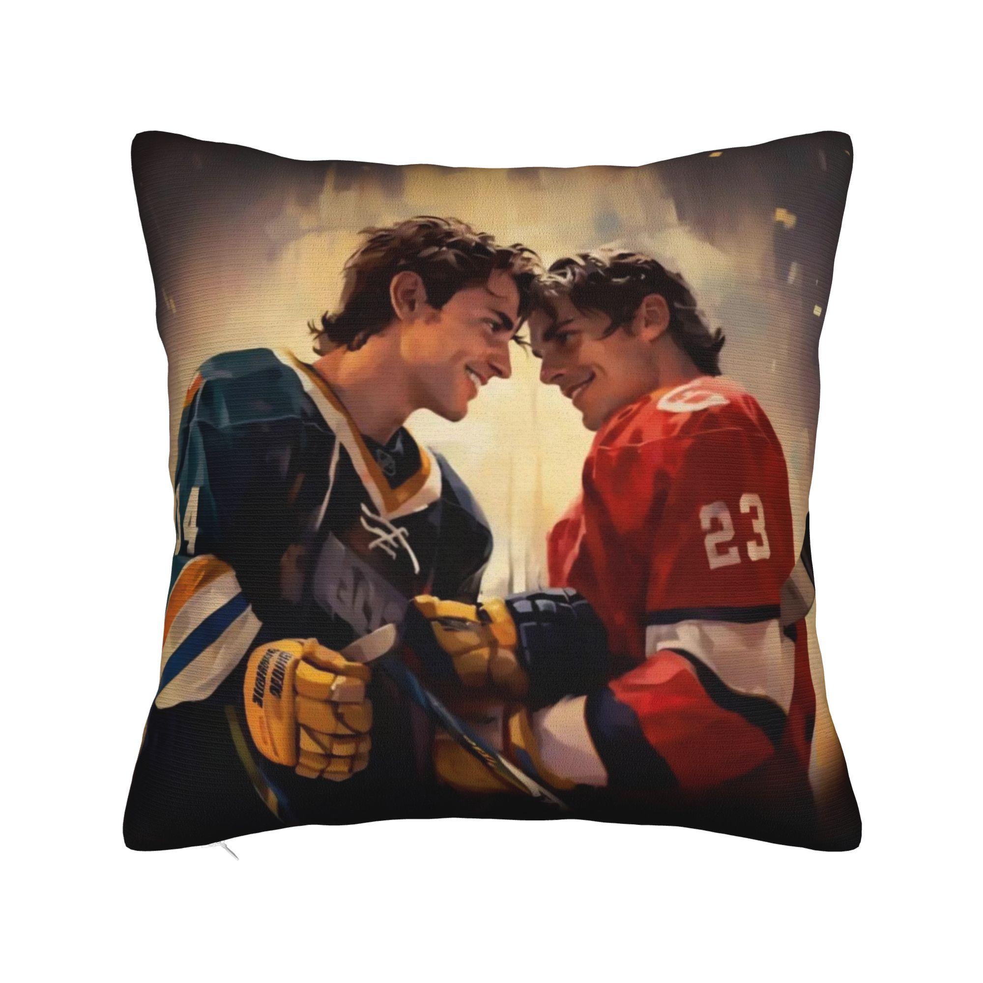

Heated Rivalry Square Pillow Case Canadian Sports Romance Cushion Covers Awesome Zipper Decorative Pillowcase for Car 40*40cm 12x12Inch