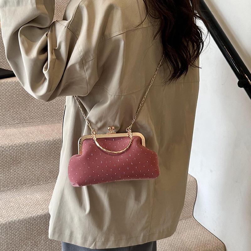 Luxury Design Women's Evening Clutch Purse Dinner Party Ladies Small Clip Shoulder Bag Handbags Retro Female Chain Crossbody Bag KTB
