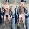 Crotchless Bodystocking Black Man Gay Transparent Net Clothes Sexy Lingerie Bodysuit One Piece Stockings Erotic Sissy Costumes