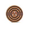 Round Acacia Wood Heat Insulation And Anti-Slip Pot Pad, Black Silicone Ring Magnetic Heating Pot, Bowl And Plate Anti-Scald Pad