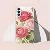 Flower patterned glass phone case suitable for Samsung Galaxy S26 S25 S24 S23 S22 S20 FE/Ultra/Plus anti drop back cover