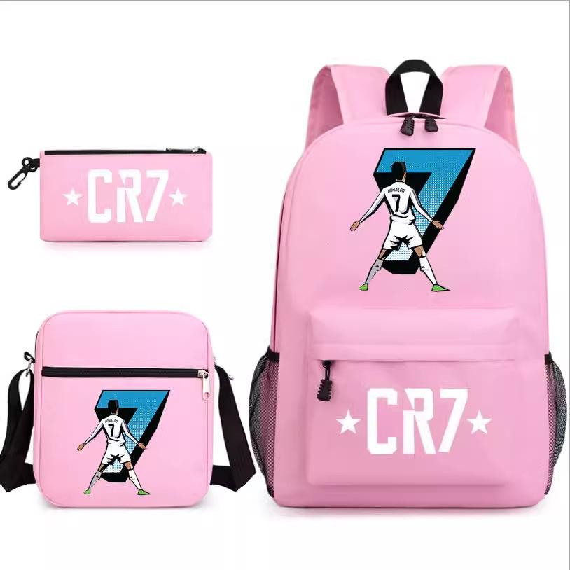 Youth Fashion Backpack Shoulder Bag Pencil Case Children'S Student School Bag 3-Piece Set
