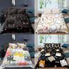 Cartoon Cat Cover Digital Print Bedding Set Single Twin Double Queen King Cal King Size Bed Linen Set