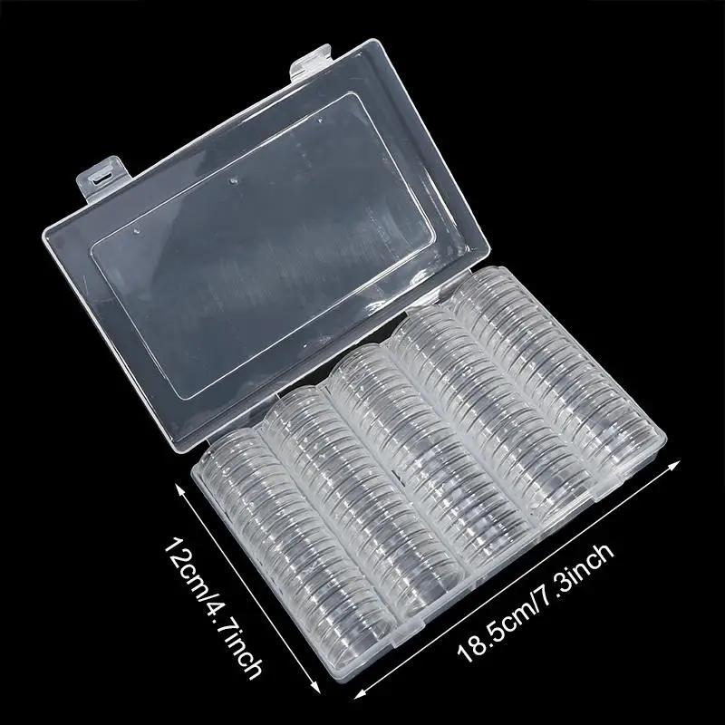 100pcs Coin Capsules with Gasket Storage Box Round Plastic Commemorative Coin Collection Case
