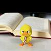 Christmas Duck Figurines Funny Angry Yellow Duck Desk Decors with Yellow Coloring, Contrasting Beaks and Feet, Frowning Features and Striped Neckwear