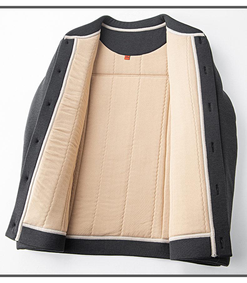 Winter Plus Velvet Grandpa Style Cotton Jacket for Seniors