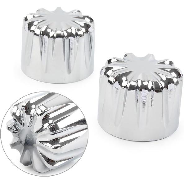 Cnonee1 Pair CNC Chrome Front Axle Nut Cover Bolt Cap for Harley Davidson Touring, Electra Glide, Road Glide, Street Glide, Fat Bob, Night Train, For