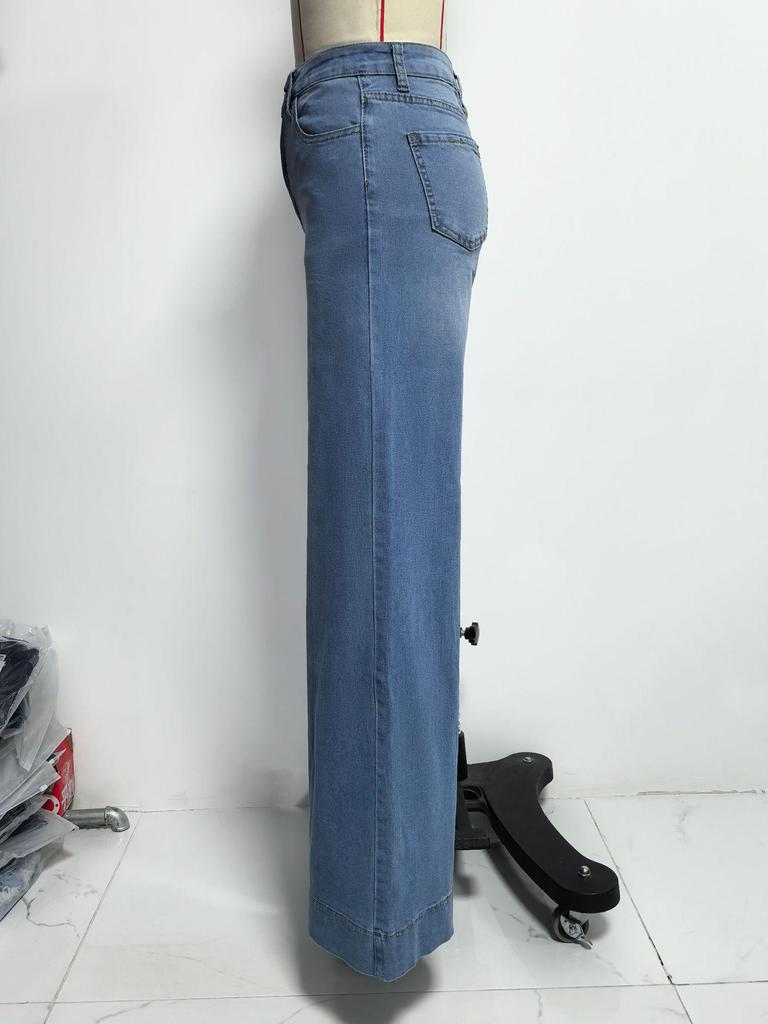 Spring/Summer 2026 Retro Washed Wide-Leg Slimming Jeans for Women