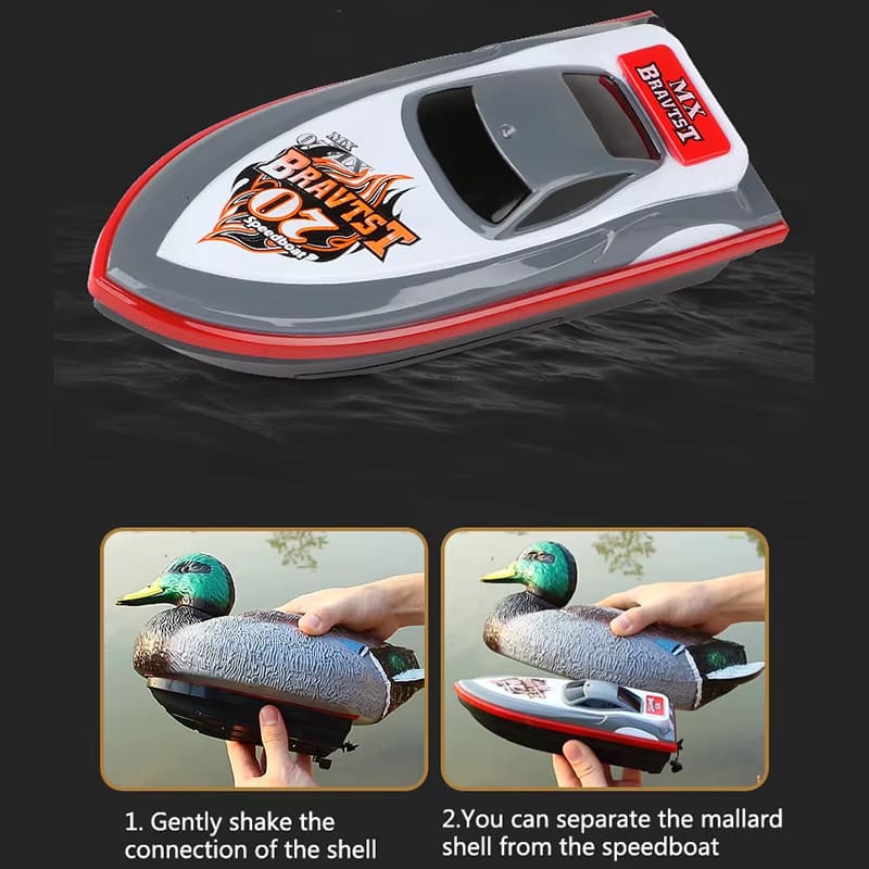 New 2.4G Simulation Duck Remote Control Boat Waterproof Electric Water Animal Summer Outdoor Swimming Pool Children's Toy Gift Creative Speedboat