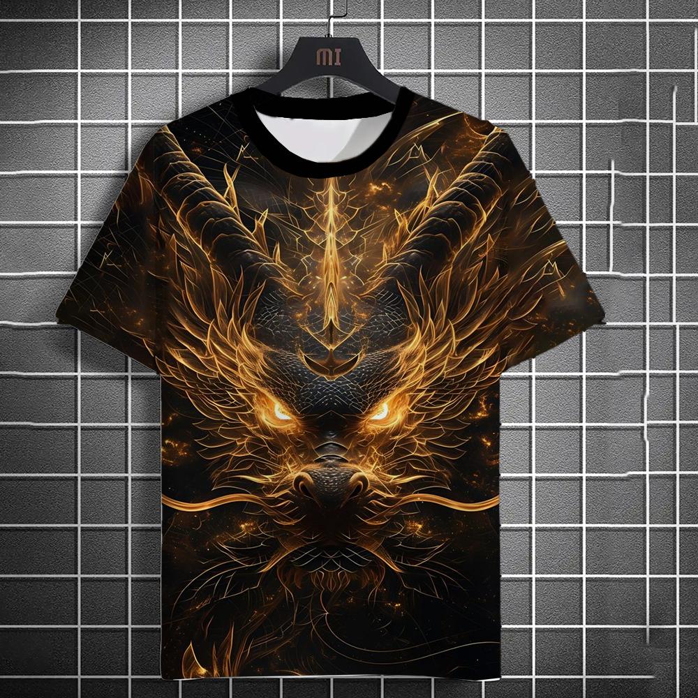

Мужские футболки с рисунком животных и драконов, 3D-принт, топы, футболки, летние новые женские уличные модные футболки больших размеров для мужчин 6XL