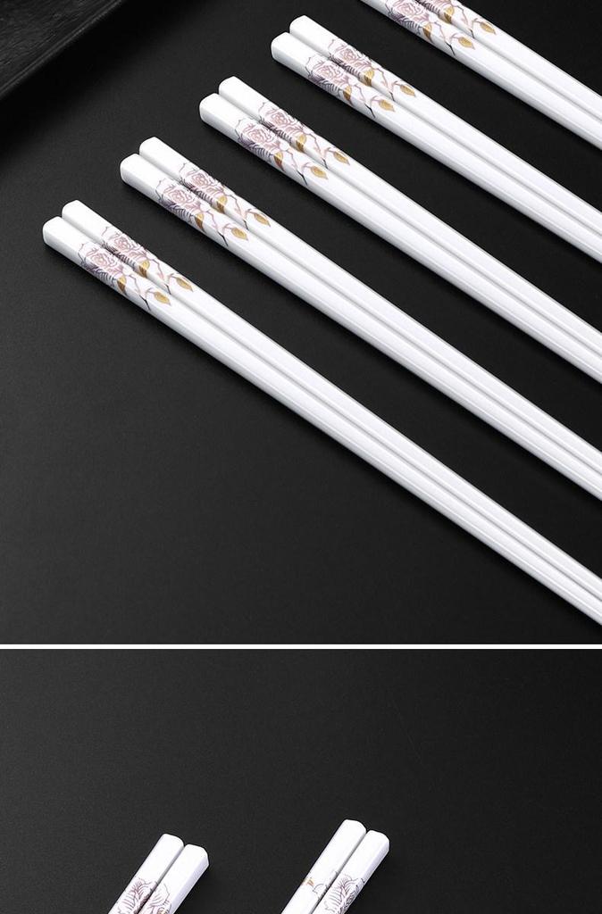 Anti-Slip Ceramic Chopsticks, Mold-Resistant, Easy to Clean, High Temp Resistant, Chinese Style, 10 Pairs