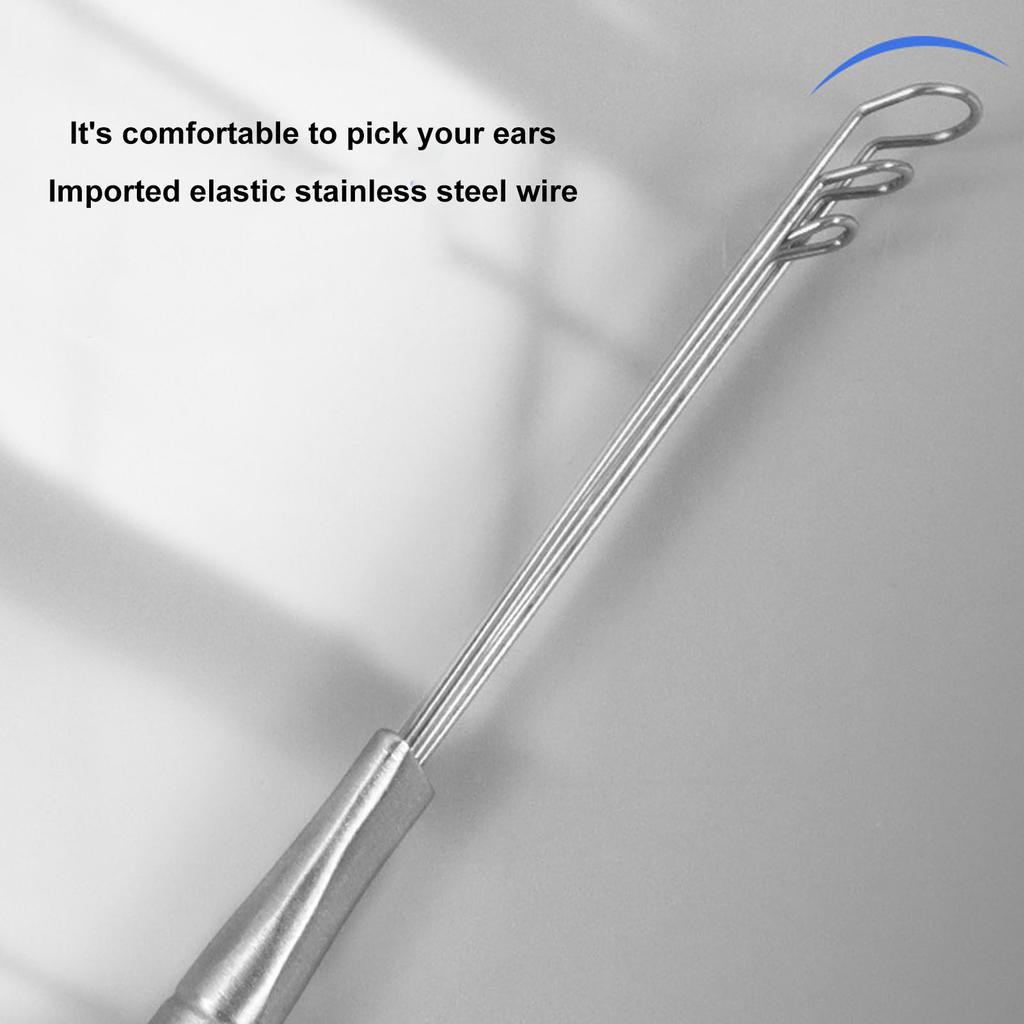 7pcs Stainless Steel 3 Ring Ear Cleaner Elastic 3 Ring Ear Wax Removing Tool for Adults