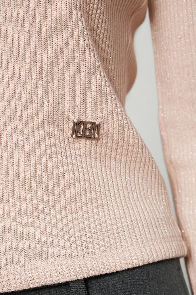 CURRENT Square Neckline Slit Long Sleeve [Light Pink]