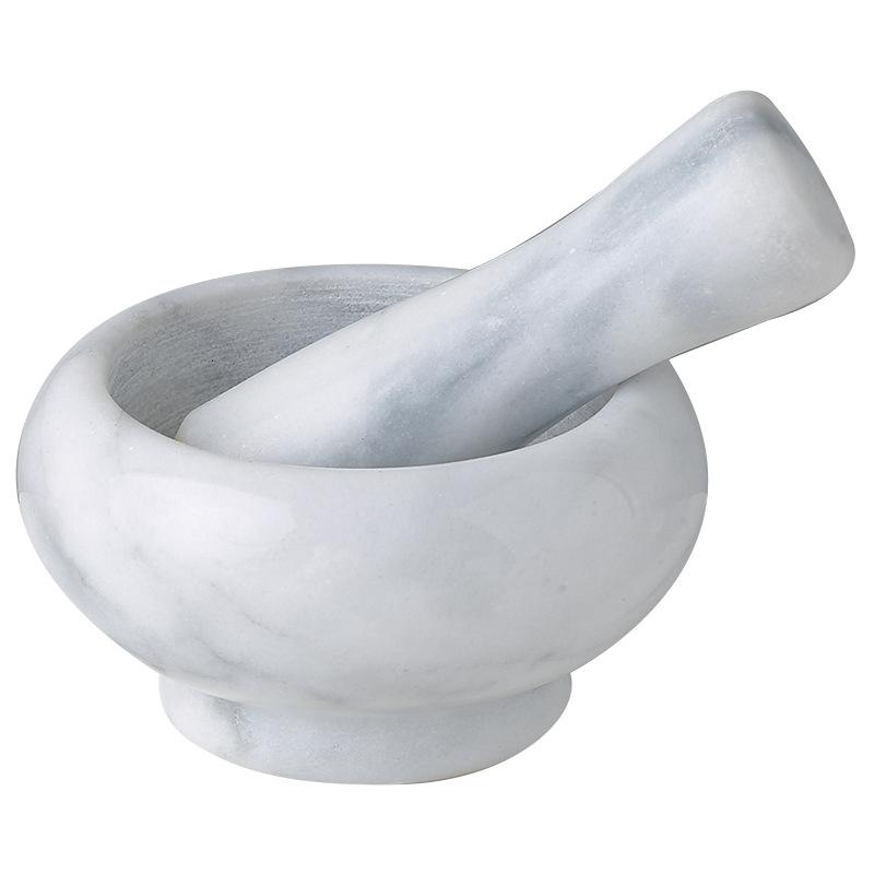 

Mini Marble Garlic Press Manual Mortar Pestle Spice Grinder Kitchen Decor Small Size белый
