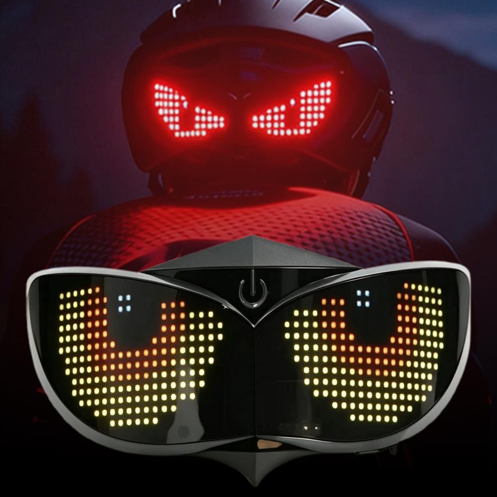 Helm LED Decoratieve Verlichting RGB Dynamische Expressieverlichting Universeel voor Fietsen en Motoren APP Bediening Duivels Oog Verlichting