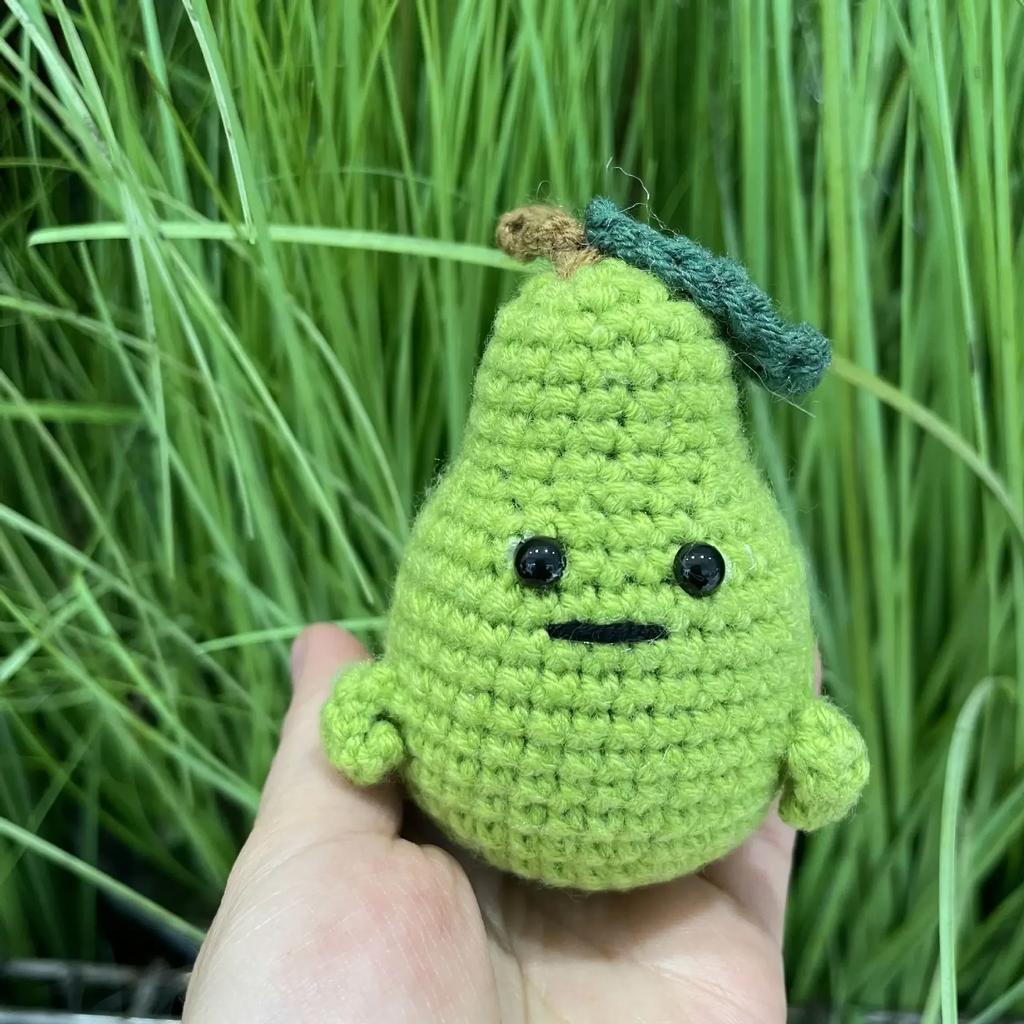 White Elephant Gifts Potato Mini Funny Knitted Wool Toy with Positive Card Cute Creative Life Doll Potato for Birthday Gift