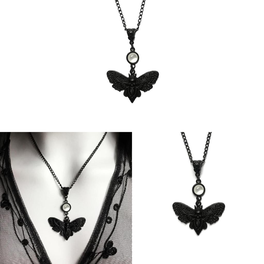 Gotische Adlermotte Anhänger Halskette Mit Legierung Tier Design Für Halloween Geschenk