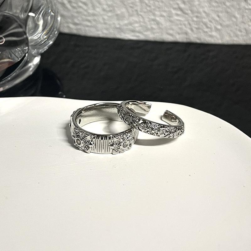 Fashion Temperament Index Finger Ring Personality Zircon Niche Design High Sense Retro Couple Ring