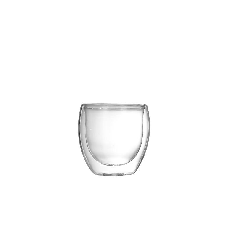 80-450ml Hitzebeständiger Glasbecher Doppelschichtig Anti-Heißer Griff Blei-frei Milchtasse Fruchttee Tasse mit Griff Transparent Kaffeetasse