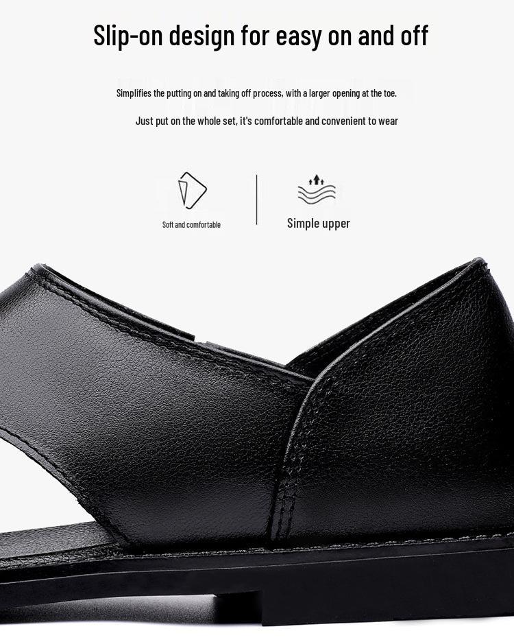 Men's Summer Genuine Leather Casual Beach Sandals