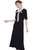 [JILL by JILLSTUART] Collared Pleated Knit Dress [Black/FR]