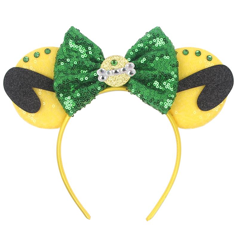 Cartoon Character Mouse Ears Headband Sequins 5" Bow Hairband For Girls Children Festival Party DIY Hair Accessories Gift